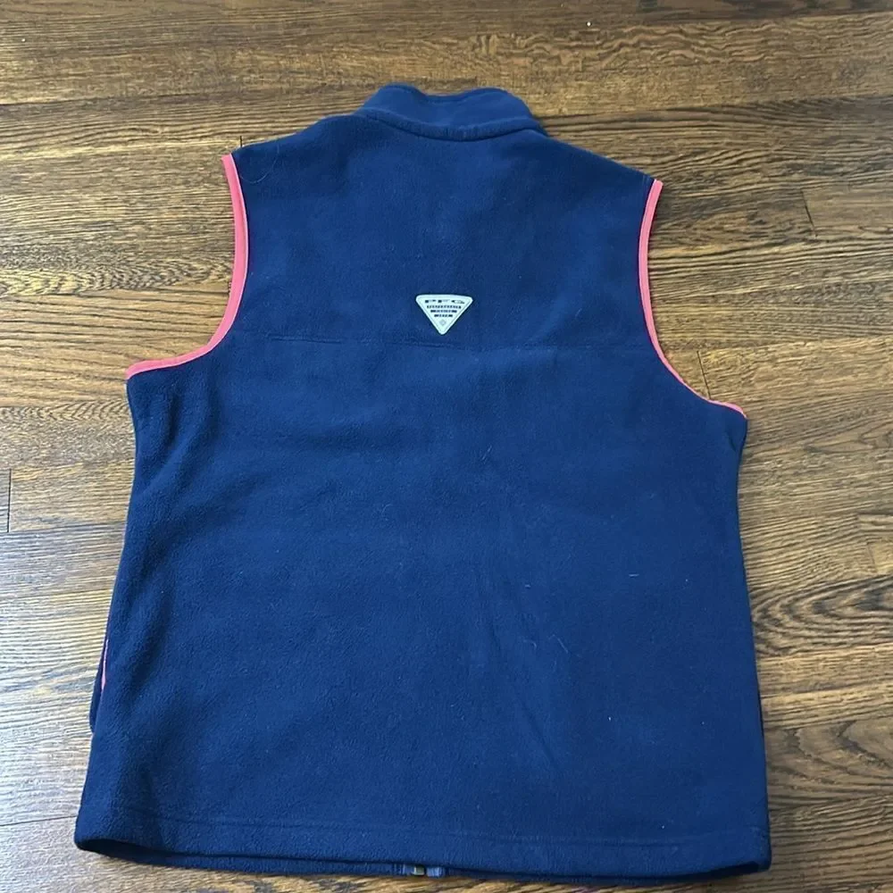 Men’s Columbia PFG Navy Fleece Vest - Size Small